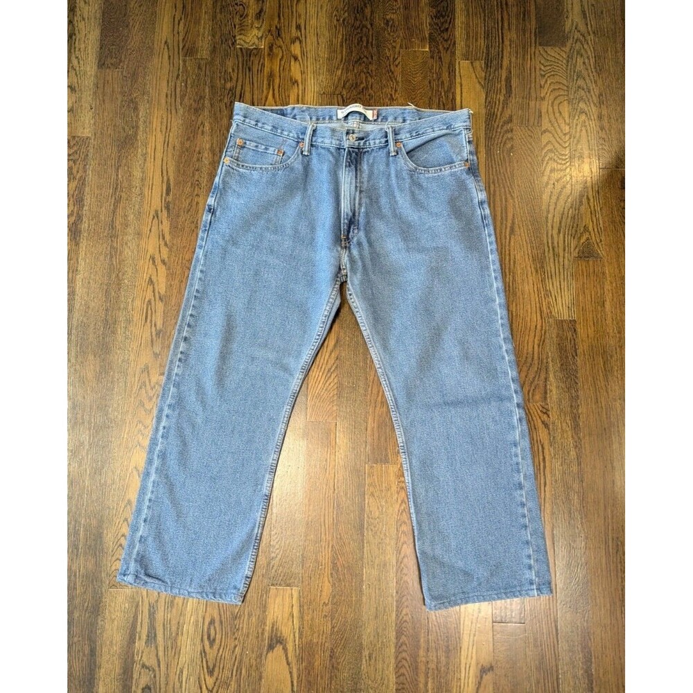 Levis 505 Jeans Mens 38x30 Blue Denim Medium Wash Straight Leg Regular Fit